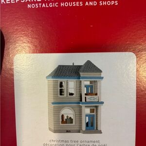 KEEPSAKE the Label Nostalgic House Ornament - Gray and Blue NEW condition